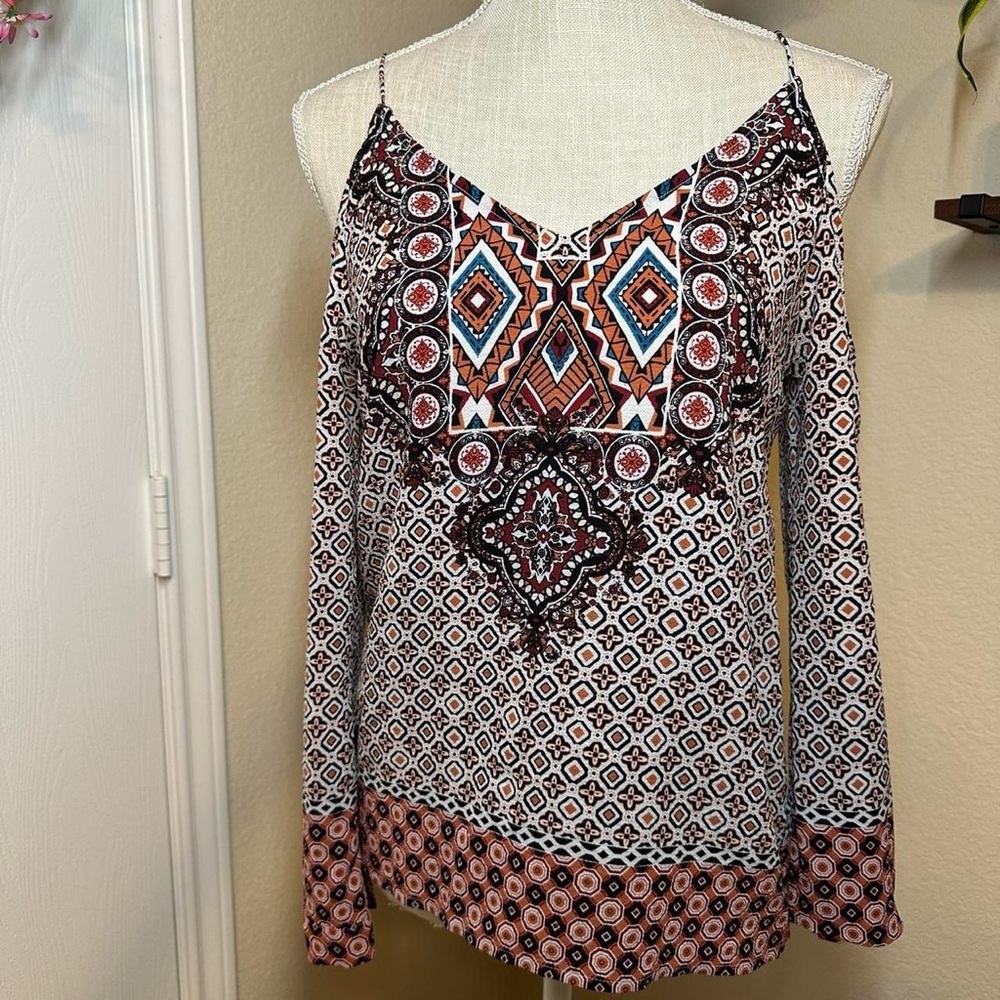 Sweet Wanderer Multicolor Geometric Blouse